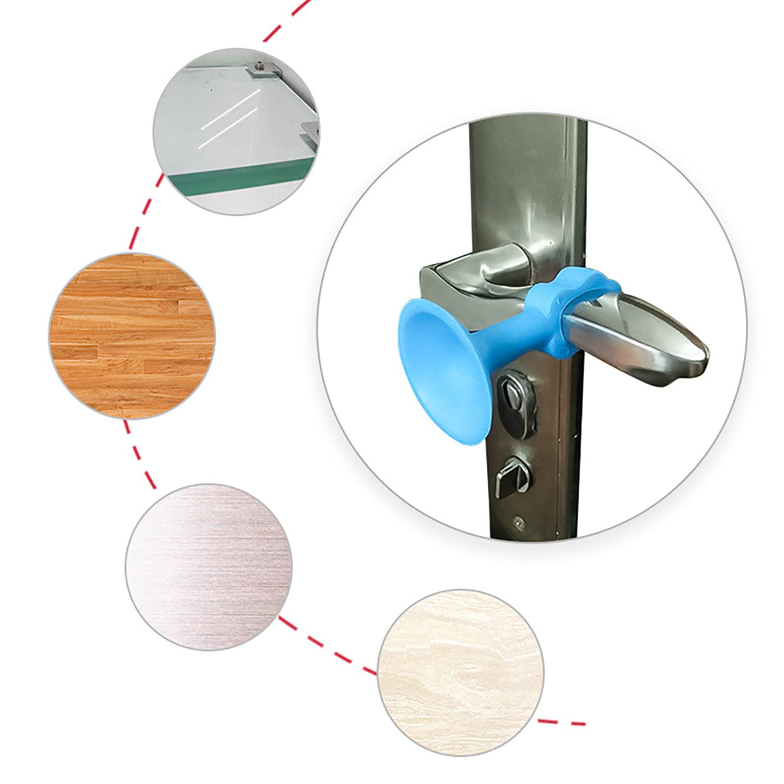 Deurstopper Muurbeschermer Bumper Tips met Deurhouder Siliconen Deurgreep Bumper Rustig en Schokabsorberend Wit