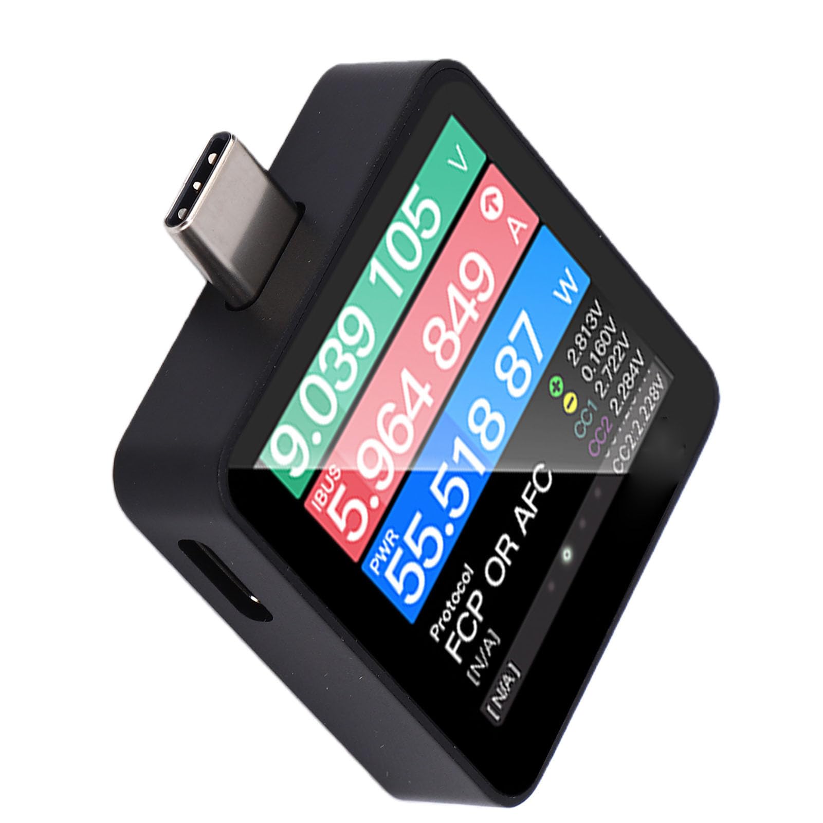 Generic Tester Szybkiego ładowania USB C Cyfrowy Miernik Napięcia i Prądu dla Entuzjastów Technologii Stop Aluminium 1,4 X 1,8 X 0,3 Cala