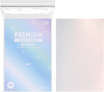 Mandu Deco Opal Pearlescent Shimmer Sleeve, Polypropylene Card Protector for Kpop Album Photocards, PVC Free and Acid Free, 50 Sleeves Per Pack 61x91mm for Double sleeving