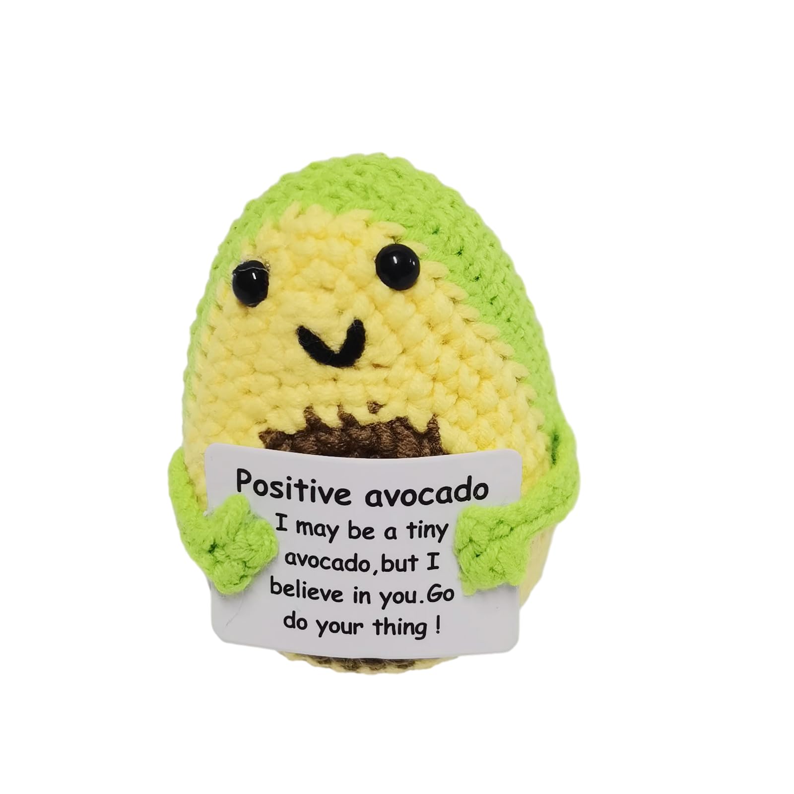 Bambolina Motivazionale All'Uncinetto - Regalo Emotivo, Portafortuna Tascabile, Con Messaggio Positivo - Foto 3