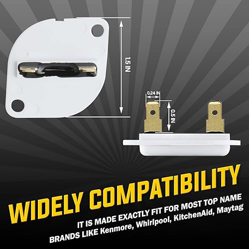 Miniatura 2 de Seentech Fusible térmico 3390719, ajuste exacto para secadoras Whirlpool y Kenmore, sustituye a los números de pieza WP3390719, AP6008309, 688841,