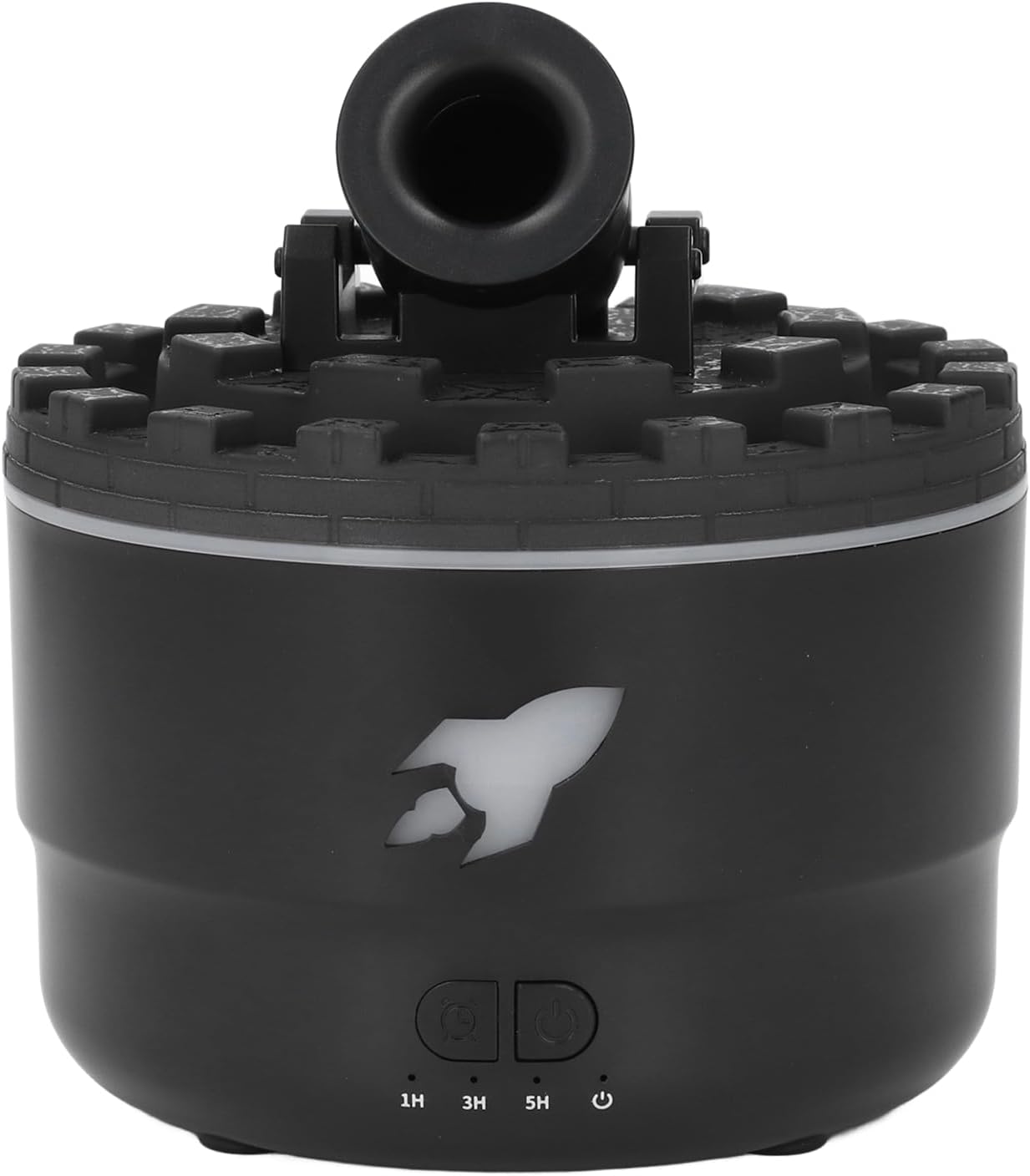 LED Quiet Essential Humidifier, Creative Shape Design Intelligent Timer Setting Portable Oil Diffuser with 7 Colors Light for Large Room(200ml Black)