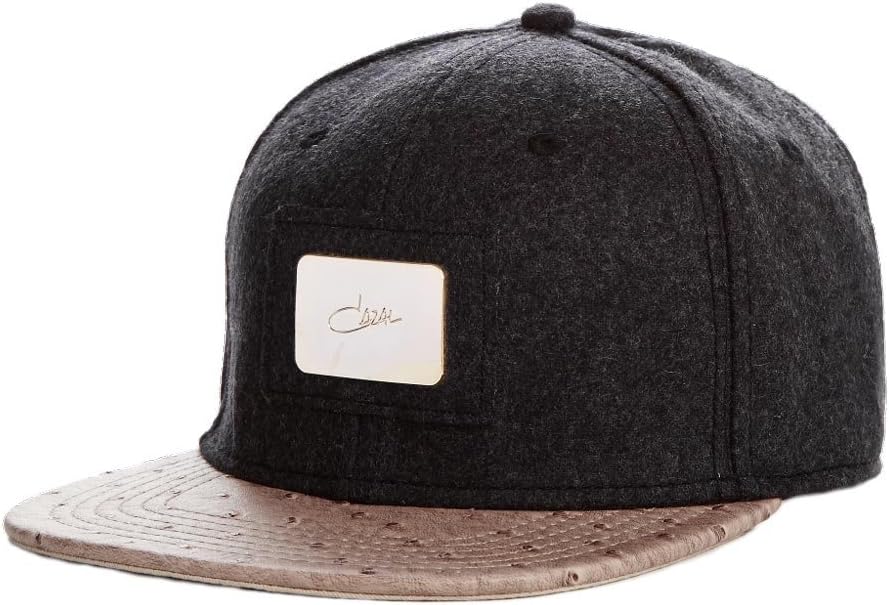 Cazal Legends Ostrich Buckleback Snapback Hat Charcoal/Tan