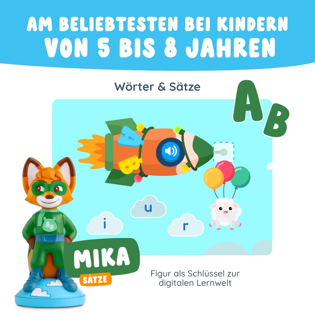 Edurino Figur Mika Wörter & Sätze ab 4 Jahren inkl. App | Innovatives & digitales Lernspiel | Buchstaben & Laute erkennen | Satzstrukturen verstehen | Laute zu Wörtern & Sätzen zusammensetzen