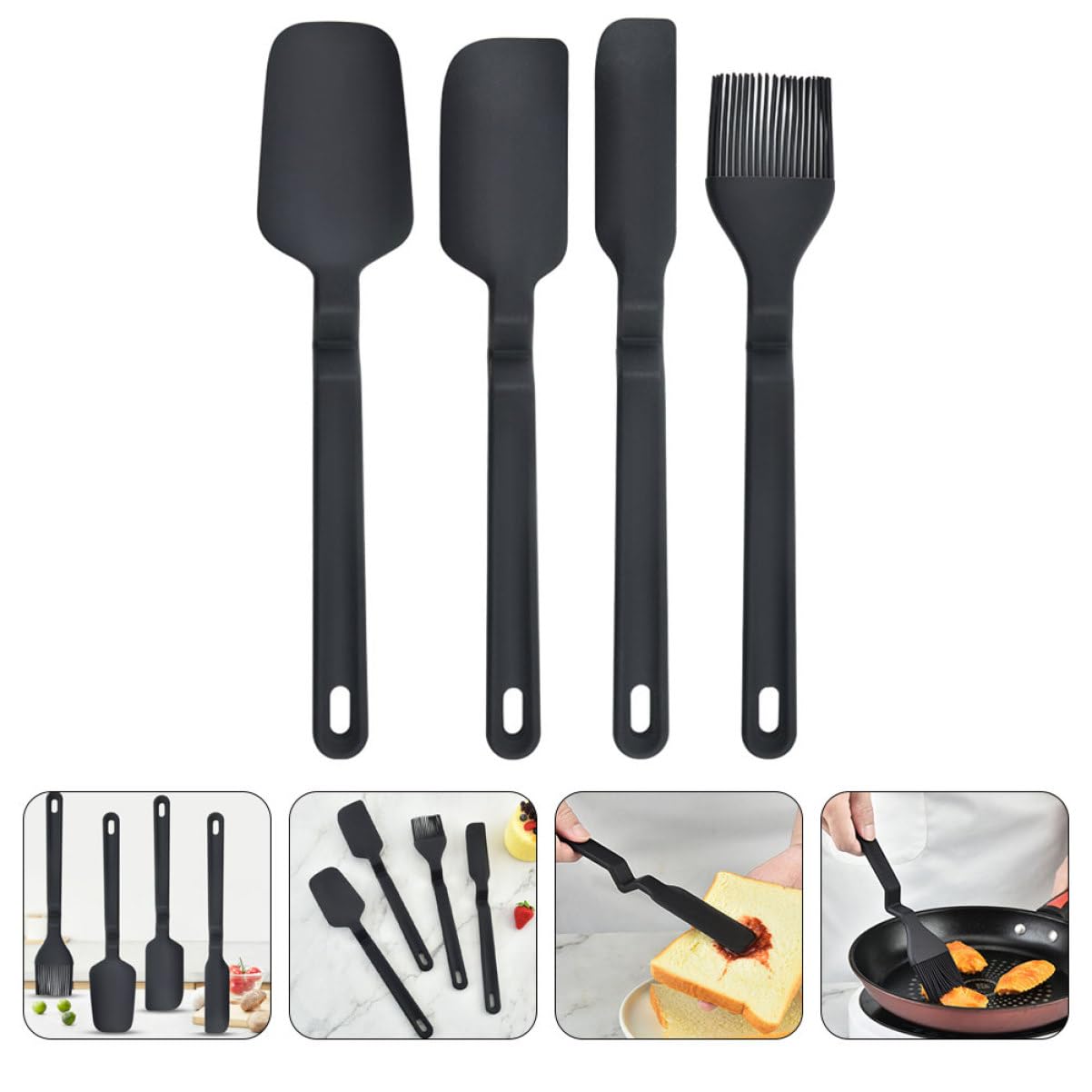1 Satz Küchen Backwerkzeug Set Teiliges Silikon Spatel und Öl Pinsel Set für Backen Hitzebeständig Ergonomischer Griff Einfach zu Reinigen zum Dekorieren von Kuchen und Desserts