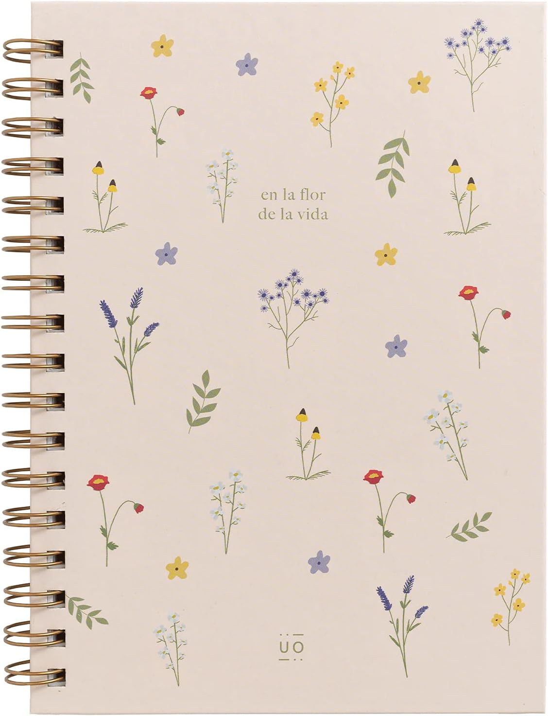 UO A5 Flower of Life Hardback Notebook 200 Pages Polka Dot Spiral Bound (15x22cm)