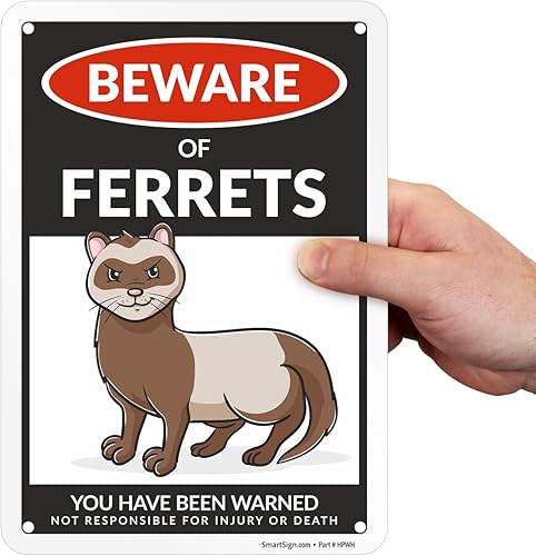 Miniatura 96 de SmartSign Divertido letrero de advertencia con texto en inglés «Beware Of Guinea Pigs – 10 x 7 pulgadas, aluminio laminado libre de óxido de 40 mil