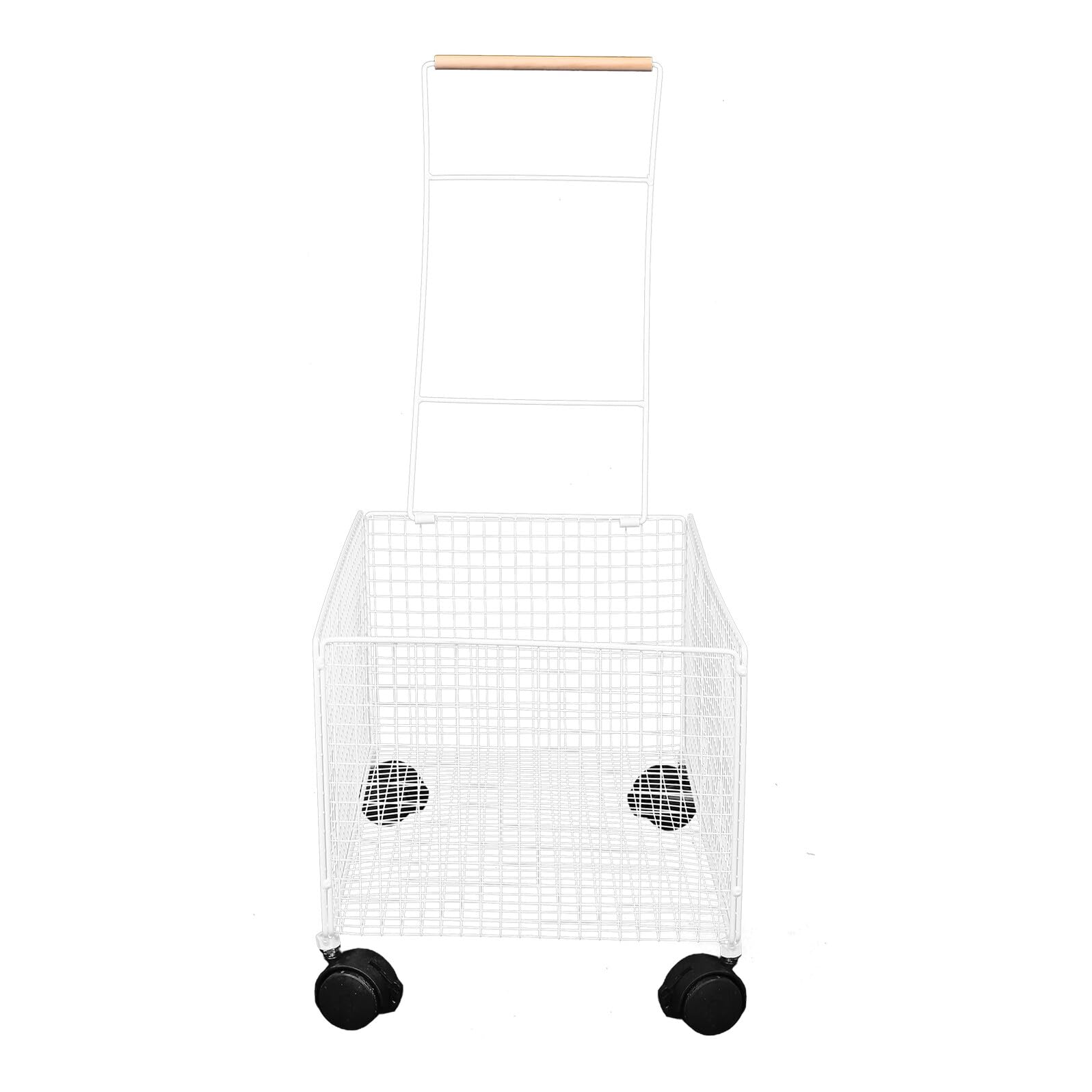 Panier à linge mobile Gadpiparty en plastique blanc, grand volume sur roulettes