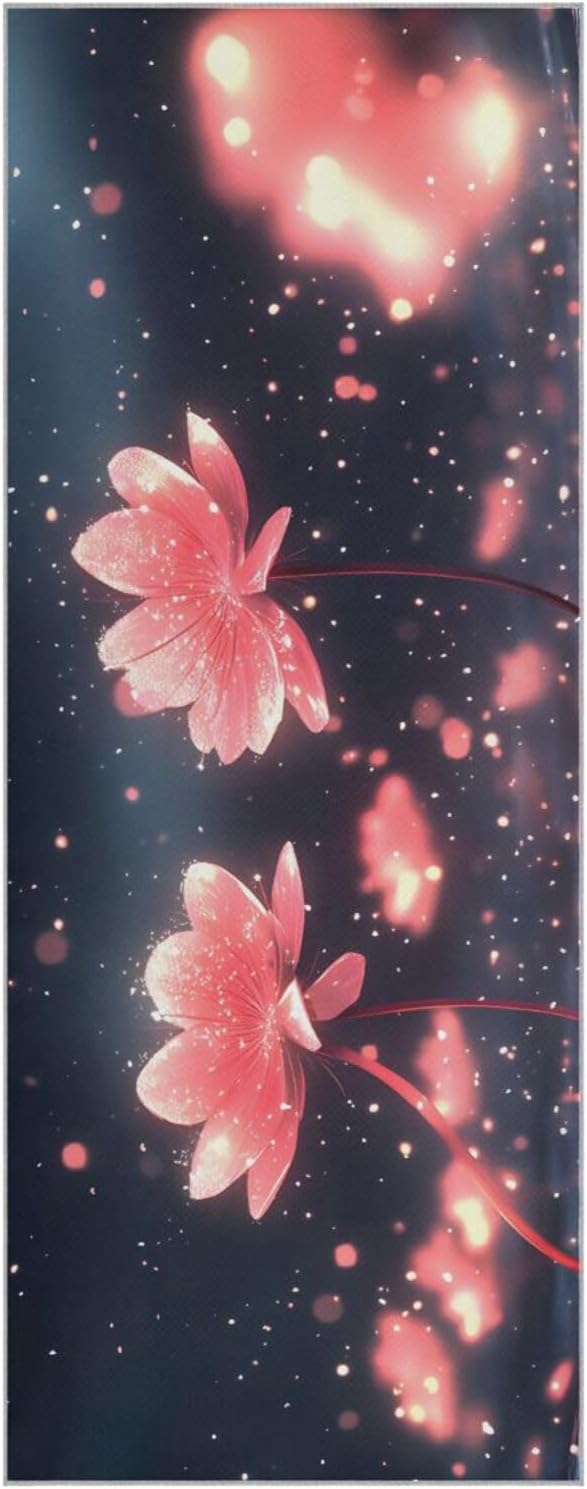 Yoga Mat Towel with Silicone Grip Dot Floral Beautiful – 73"x27" Non-Slip Sweat Absorbent Microfiber Yoga Towel for Home Gym Studio