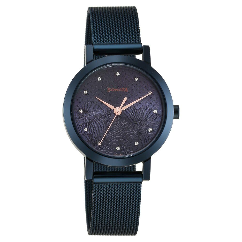 Sonata Quartz Analog Blue Stainless Steel Strap for Women-8174QM01 (B0CSPC4R9T) Amazon Price History, Amazon Price Tracker