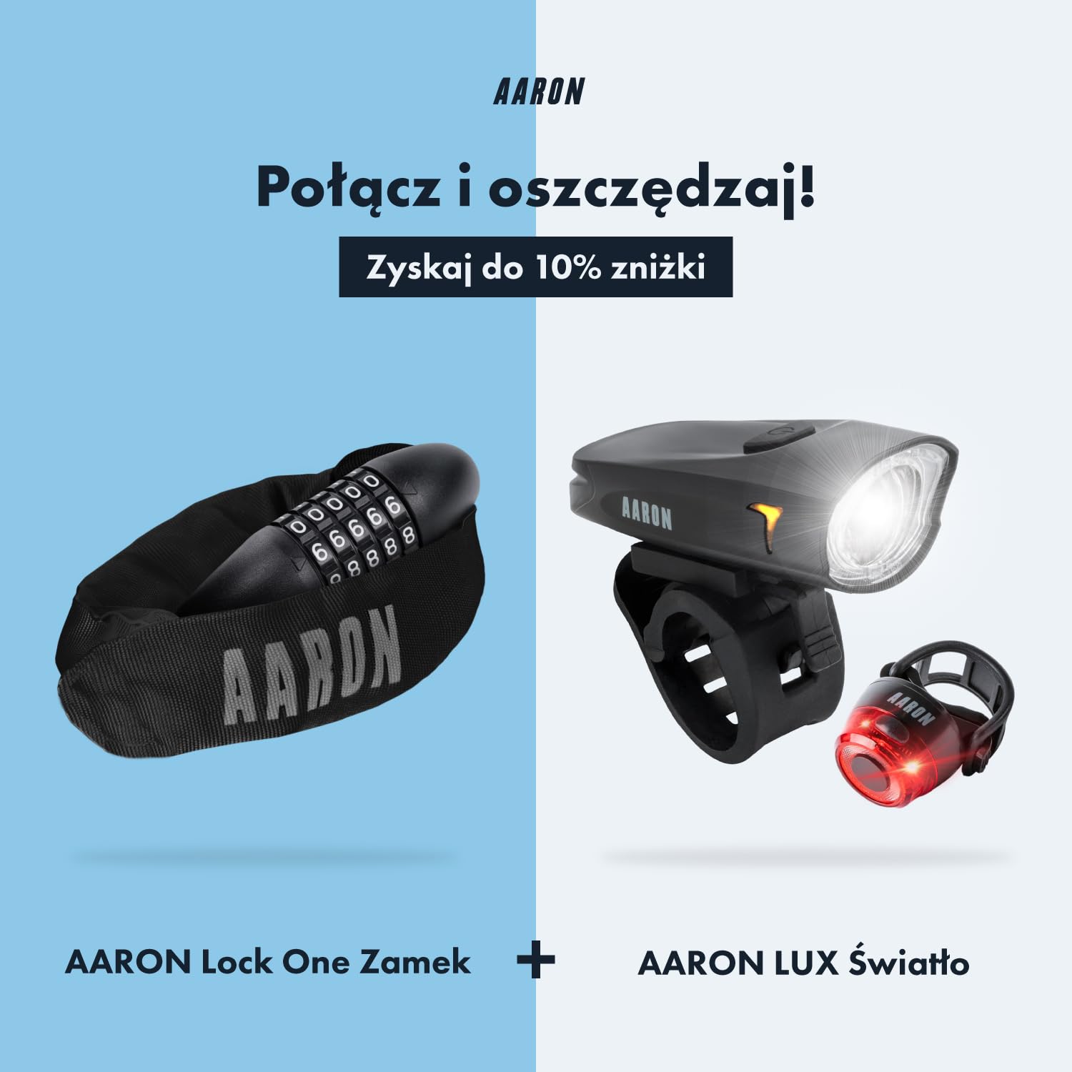 AARON 5-cyfrowy kod numeryczny stalowy zamek łańcuchowy - rowery elektryczne, rowery górskie i wyścigowe w kolorze czarnym
