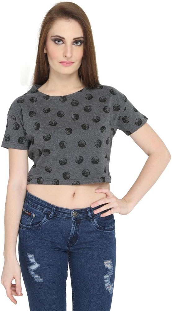 ImagicaAllover Bow Wow Character Printed Crop TOP