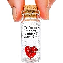 Anniversary Present for Her &amp; Him, Romantic Gift to Boyfriend &amp; Girlfriend, Message in Bottle I Love You Gifts Wife Husband ((01) Heart - You're Still the Best Decision I Ever Made, Gift Bottle)
