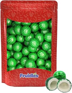 2 Pounds Fruidles Wicked Watermelon Gum Balls Fruit Flavored, Candy Buffet Treats, Machine Size Refills, Kosher Certified Parve, 1" Inch