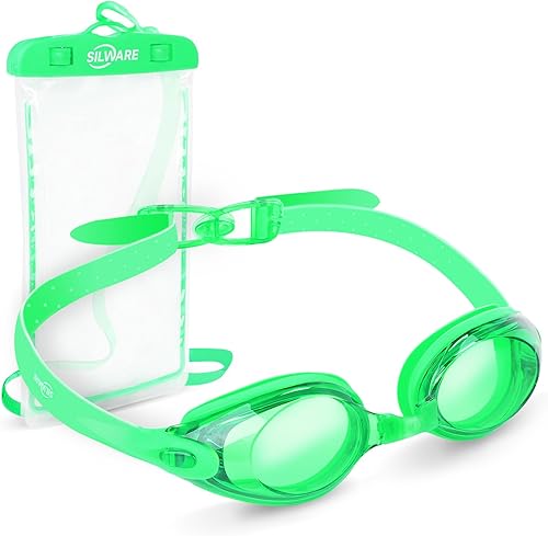 Gafas de natación de silicona coloridas de liberación rápida, antivaho y anti-UV, para adultos y jóvenes, con bolsa impermeable