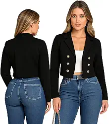 Blazer Feminino Casaquinho Cropped Alfaiataria Casaco Social Trabalho