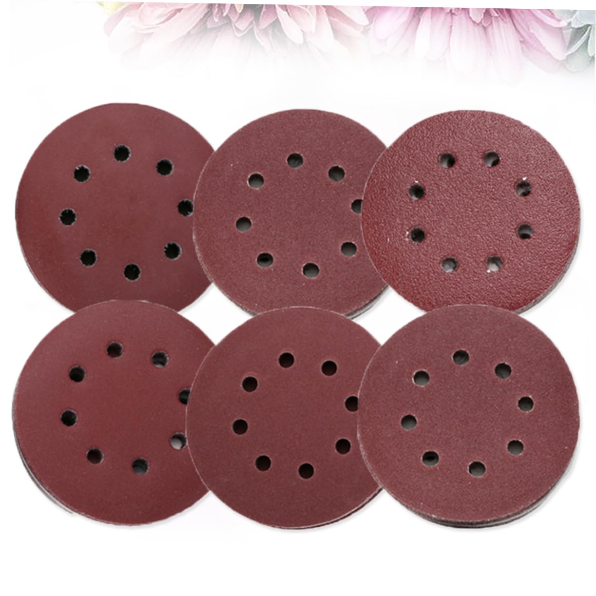 HEALLILY 60pcs 5-inch Grit Sanding Discs Set Grid Sandpaper 8 Holes 60/80/180/240/320 Grit Anti-Static Anti-Clogging for Sanding Polishing