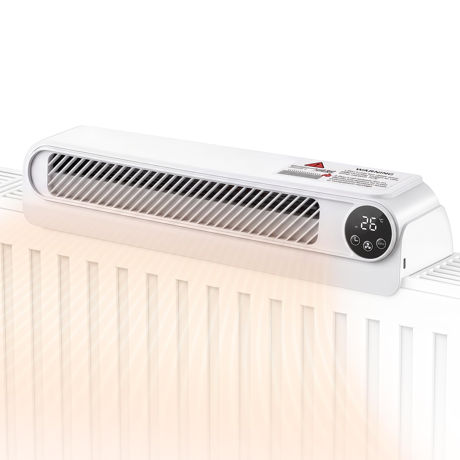 Heizkörperventilator, 4-Gang Heizkörperlüfter, Turbo, Leise, Auto-Modus