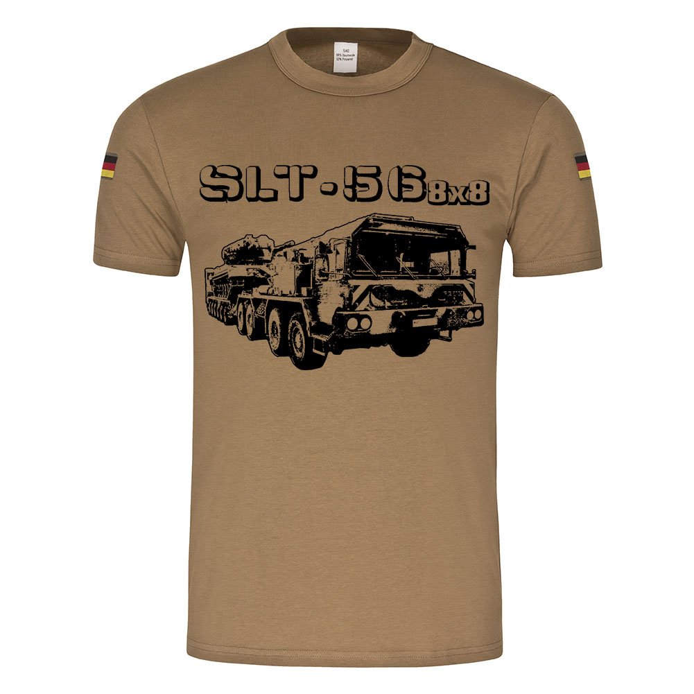 T-shirt BW Tropen SLT 56 8x8 beige taille S imprimé char Gepard