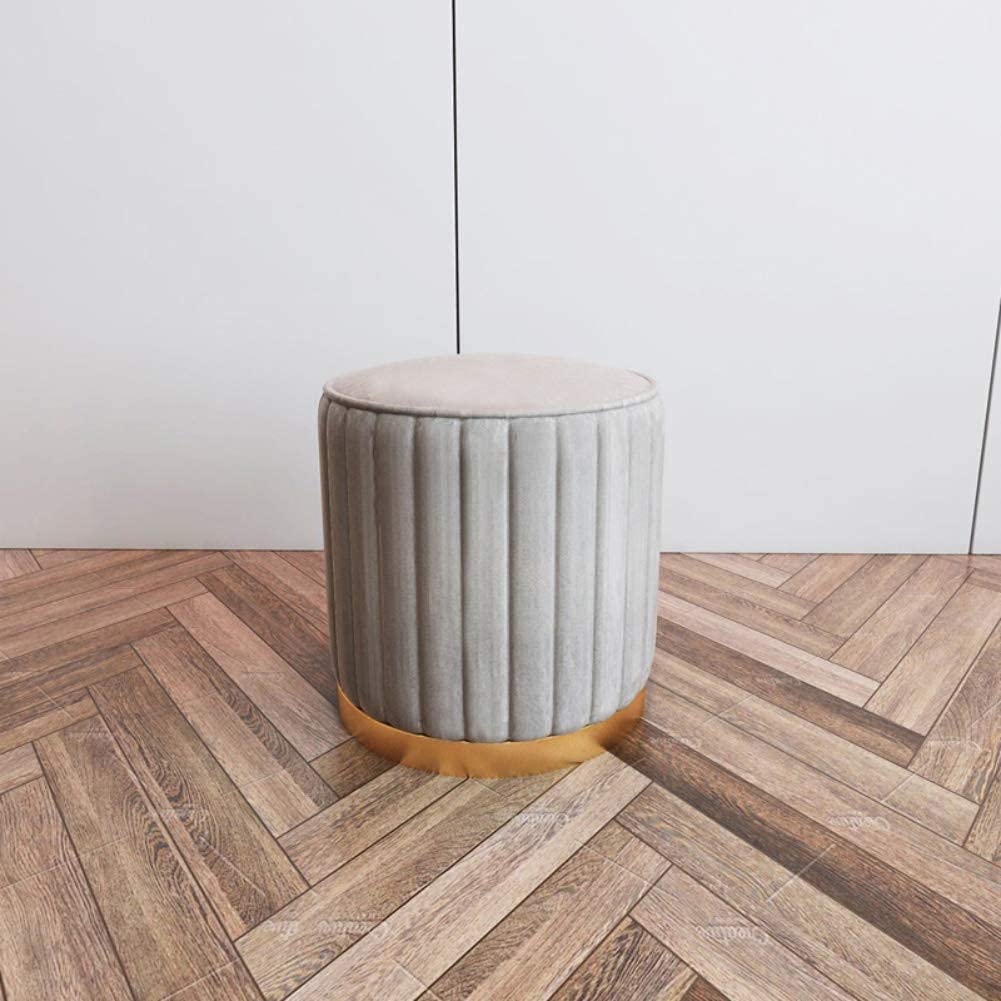 Tabouret ottoman repose-pieds gris 38x45cm idéal pour un coin lecture cocooning