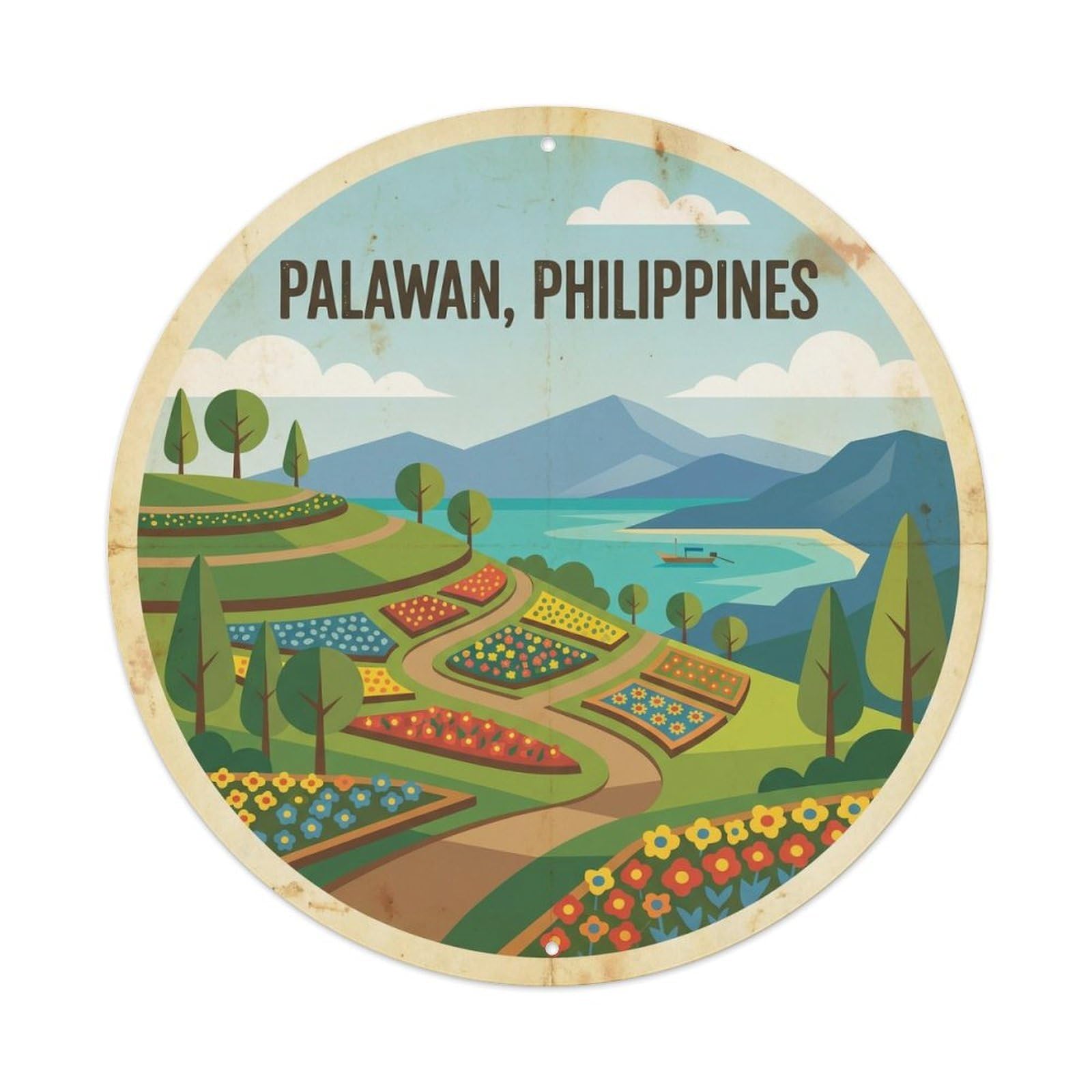 Palawan Philippines Beach Travel Classic Island Culture Metal Tin Sign