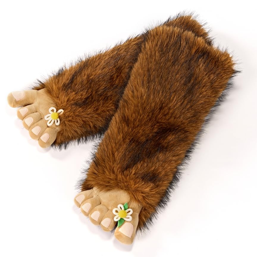 Image of ooohyeah Women's Fuzzy Animal Warm Slipper Socks, Cute Funny Cozy Non-Slip House Socks for Women, Size 5-10