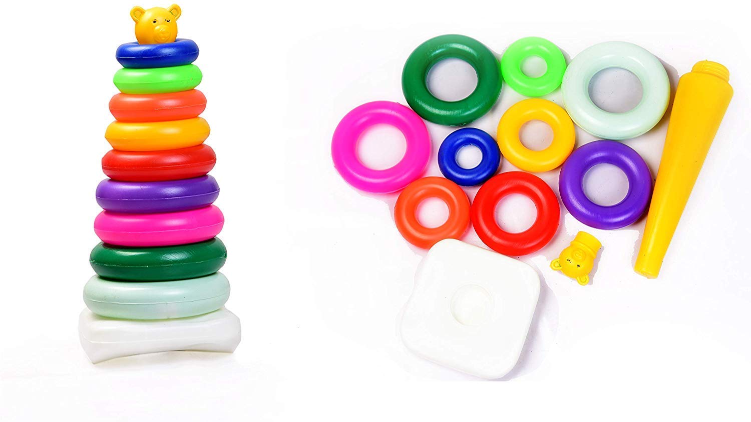 CASSOWARY MALL Rainbow Stacking Ring Toys for Baby, Toddlers, Kids 9