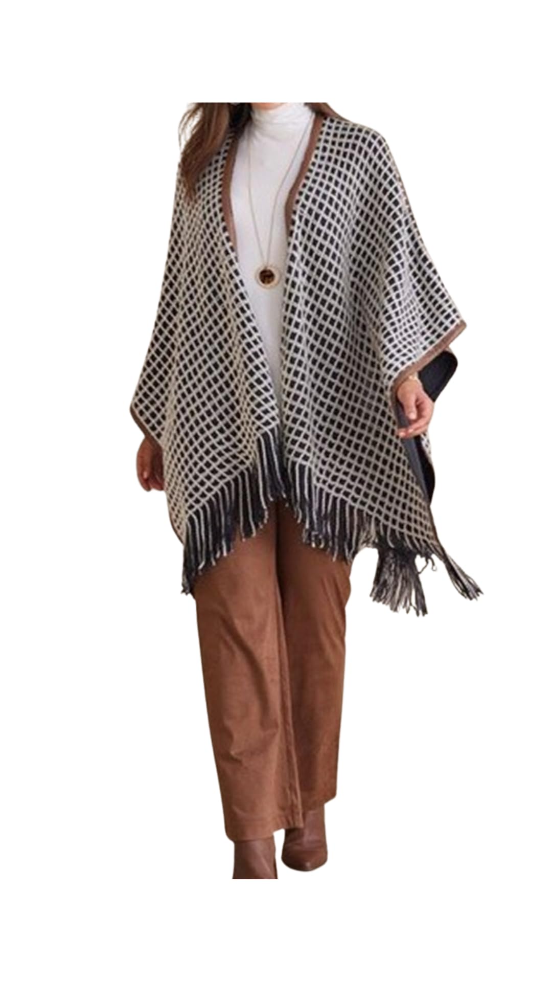 La Fiorentina Oversized Ruana with Fringe