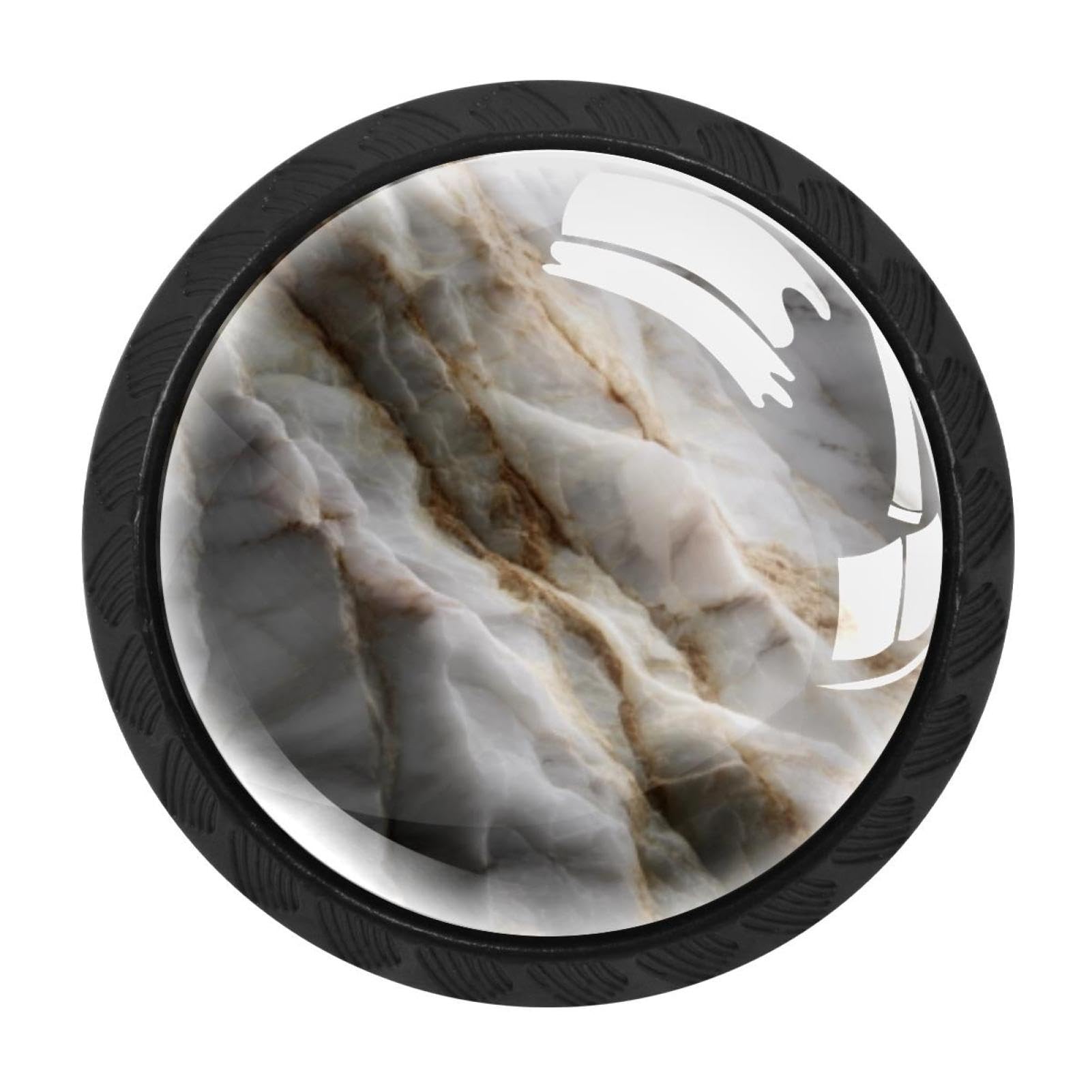 CHENZZZZ 4 Pack Marble (5) Drawer Knobs Cabinet Knobs Crystal Glass Knobs Pulls Handles for Kitchen Cabinet Hardware Cupboard Door Dresser Wardrobe Home Decor