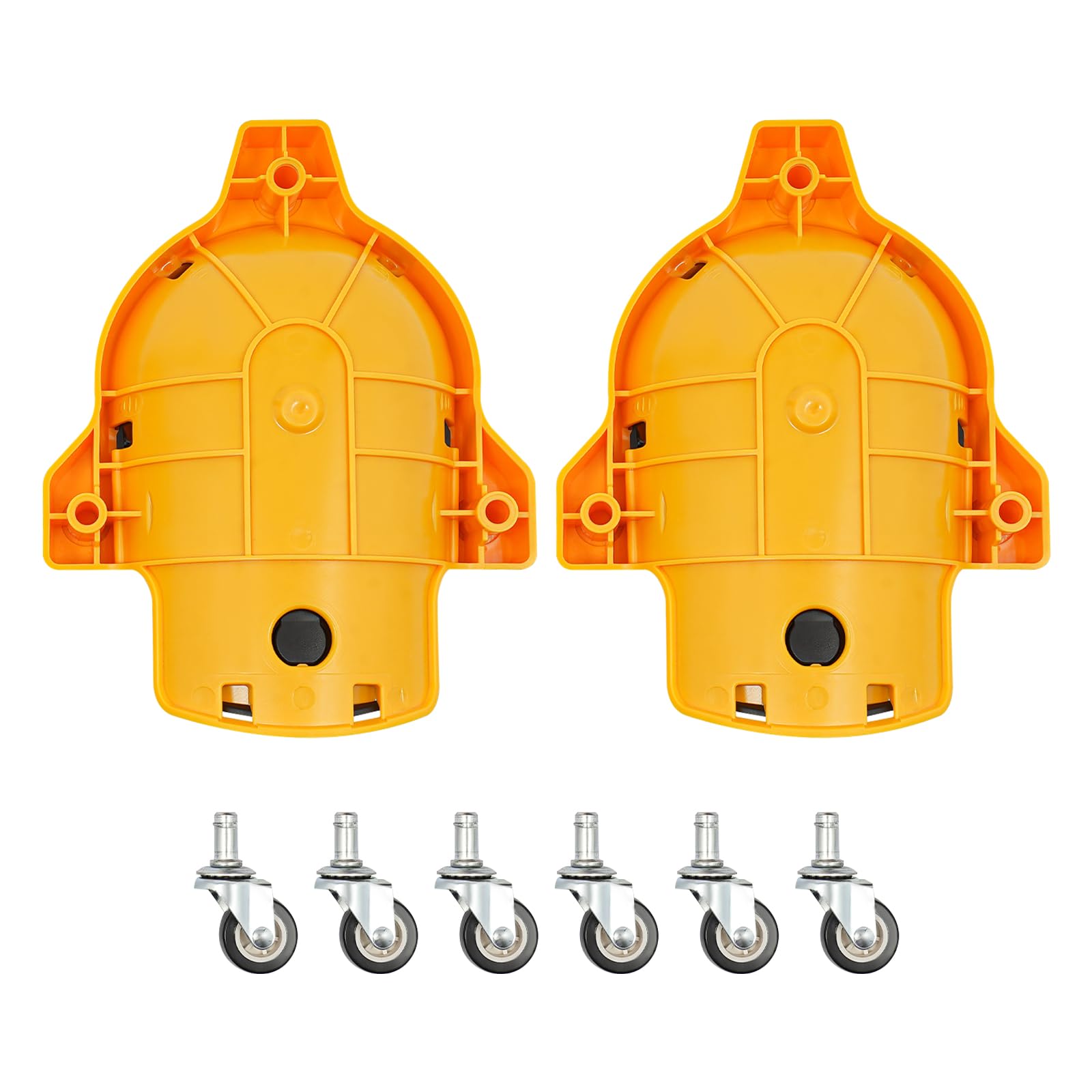 Lot de 2 genouillères roulantes avec 3 roues à 360 degrés et coussins en gel confortables, genouillères pour le travail, le chantier, avec sangles réglables, jaune