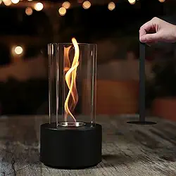 Lareira de Mesa Tornado - Queima Segura até 2,5H - Fogueira de Chama Espiral - Portátil - Alimentado por Etanol em Gel - Lareira Ecológica Mesa Aquecedor Portátil Álcool Decoração