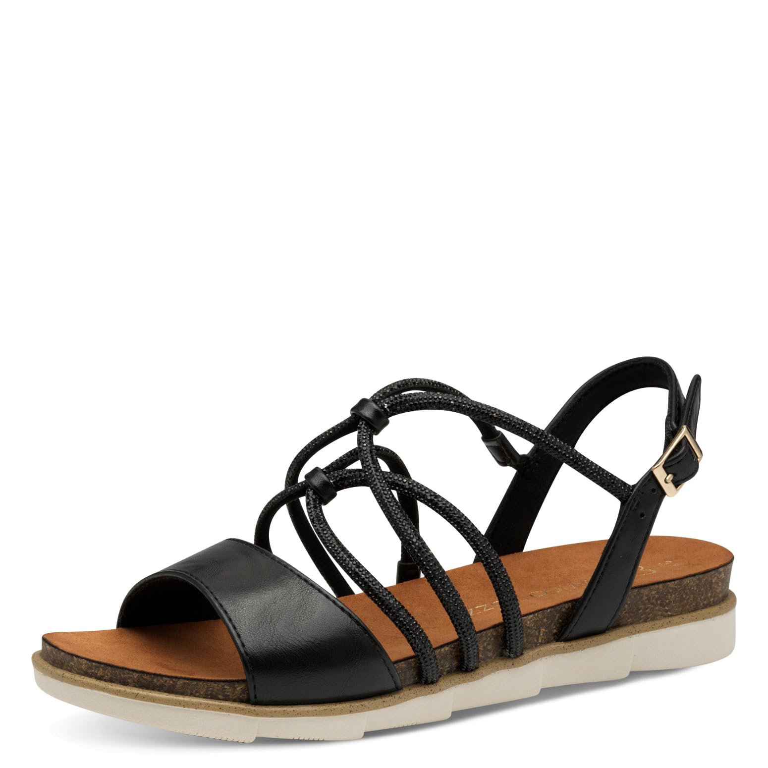 MARCO TOZZI Damen Sandalen flach mit Schließe Sommer