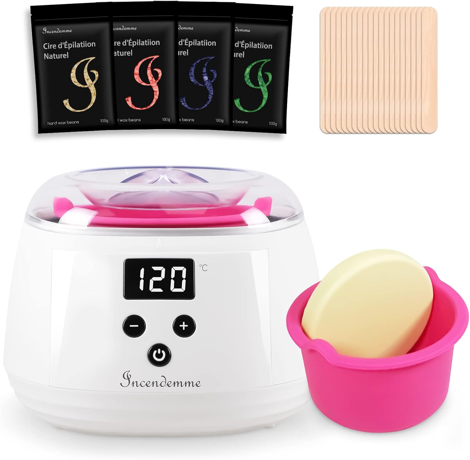 Chauffe Cire Épilation, Incendemme Kit d’Épilation à la Cire Chaude