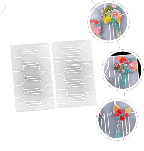 Miniatura 5 de Moldes de resina, 2 piezas, etiquetas para plantas, letreros de resina de silicona, moldes de epoxi, etiquetas de plantas, moldes de fundición,