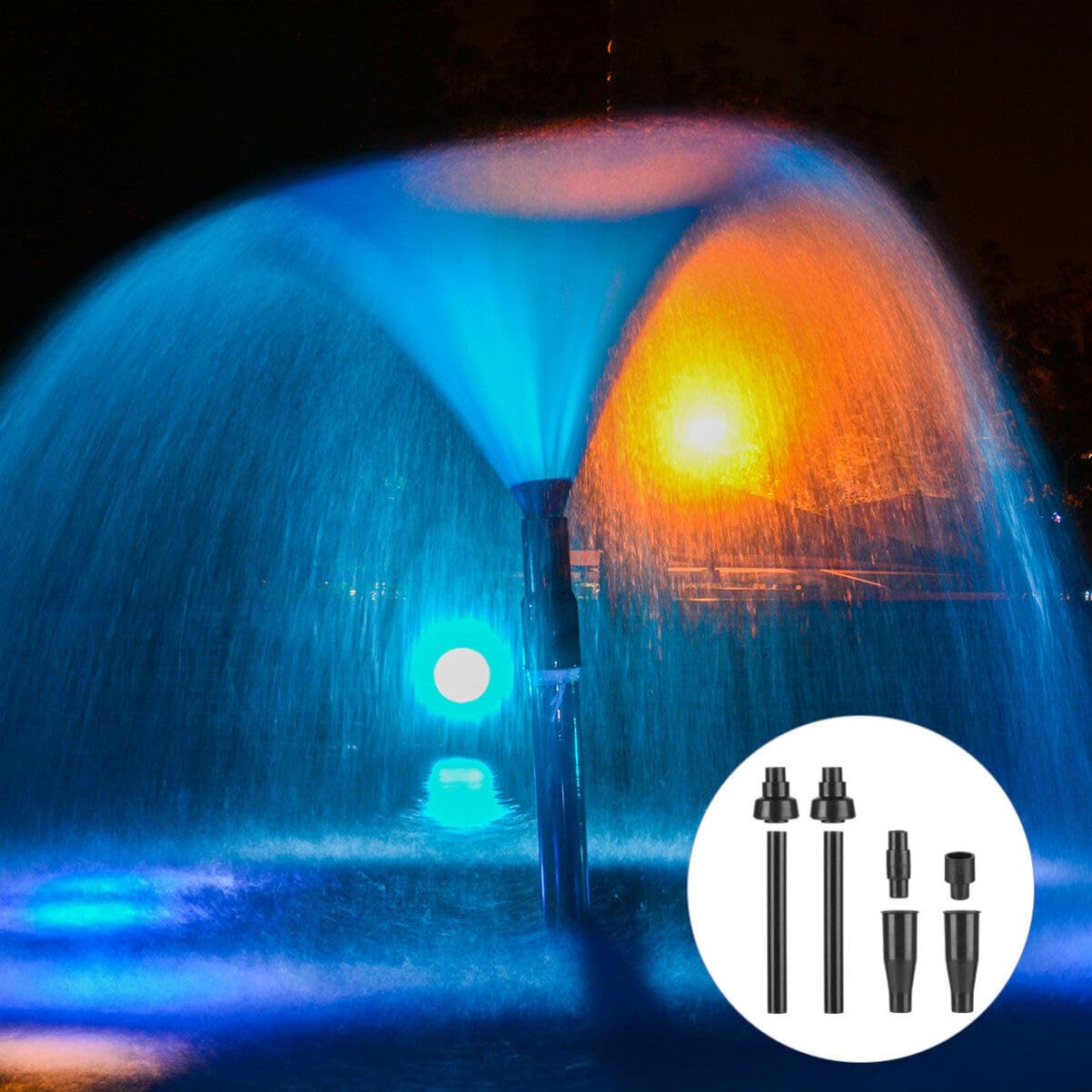 INOOMP Fountain Head Rockery 8pc Nozzle Kit for Pond Pump Water Pump Accessory Garden Pond Sprinkler Easy to Install