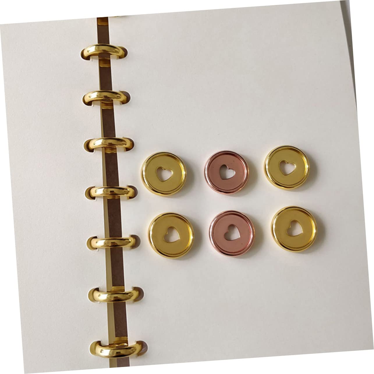 Tofficu 100pezzi Dischi Di Rilegatura Per Planner Dischi Per Taccuino Con Design Cuore Di Forniture Per Rilegatura Leggere e Portatili Perfetti Per Scrapbooking e Decorazioni