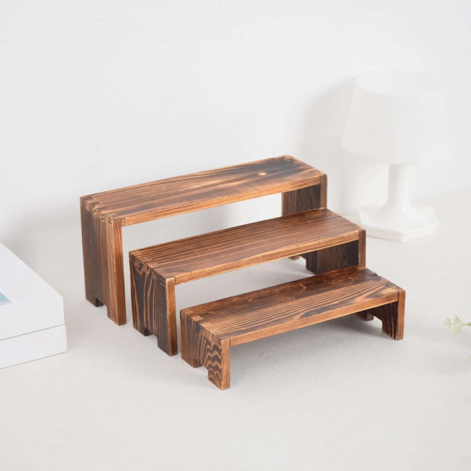 Rehausseurs en Bois pour présentation sur Table, Base pour Desserts et gâteaux en Bois | Structure empilable pour Desserts, Figurines, Bijoux et présentoirs Alimentaires