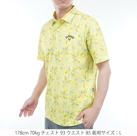 Amazon.co.jp: [キャロウェイ] 半袖シャツ 大きな花柄 かざあな