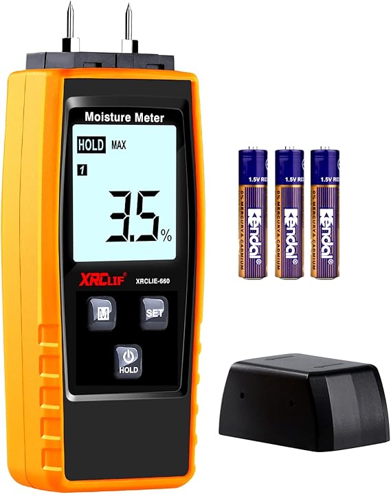 Wood Moisture Meter, Moisture Meter for Logs/Firewood/Walls/Floors