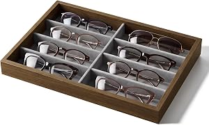 Stratalife 8 Grids Drawer Sunglasses Organizer Tray, Gray Velvet