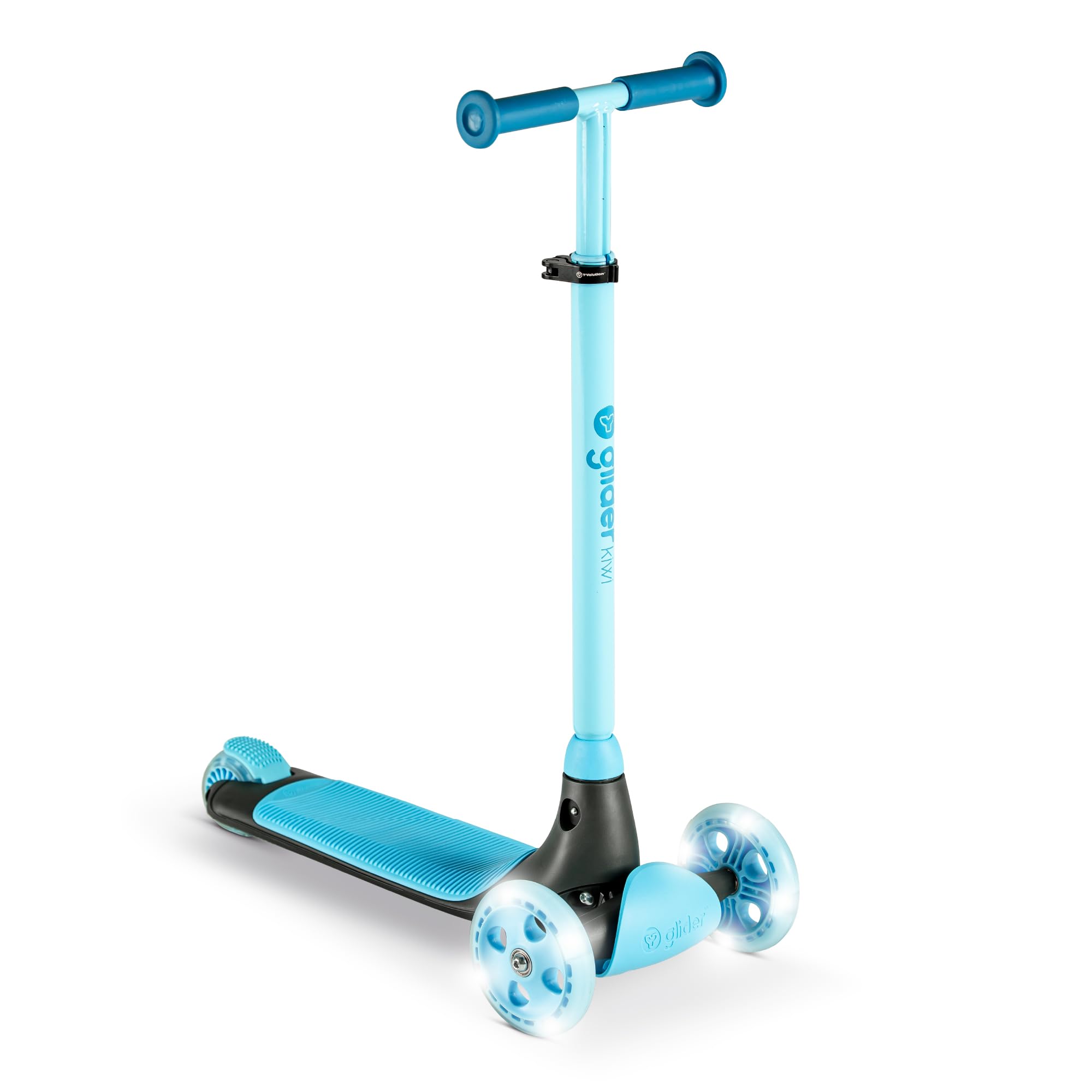 Yvolution Y Glider Kiwi | 3-Wheel Kick Scooter with LED Light-Up