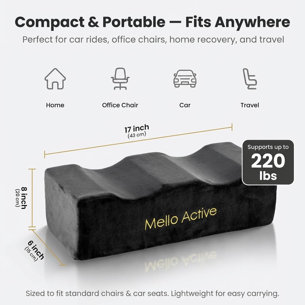 Mello Active BBL Pillow After Surgery – Doctor-Recommended, Firm & Lightweight Sitting Cushion for Post-Op Recovery – Portable Support for Home, Car & Office – Ultimate Comfort & Stability - Image 3