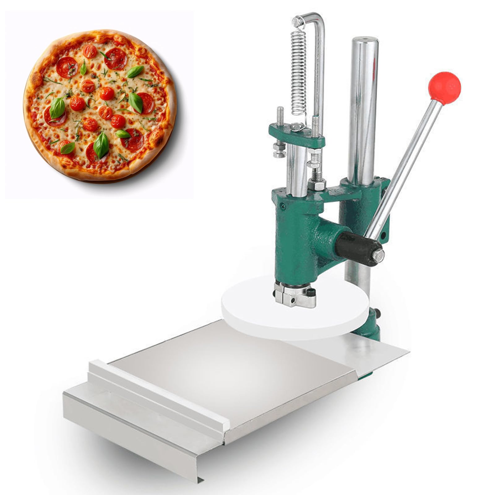 Macchina manuale per pressare l'impasto della pizza, strumento per stendere e fare la crosta delle torte per cucine domestiche e commerciali, ottima per gli amanti della pasticceria e per ristoranti e