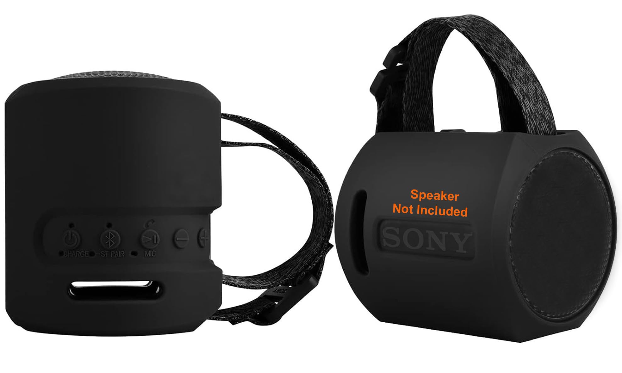 Zitel® Case Cover for Sony SRS-XB13 / SRS-XB100 Bluetooth Speaker Protective Silicone Sleeve Shell (Speaker not Included) (Black)