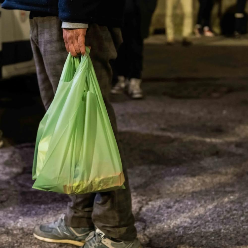 VIRSUS 1 Rotolo Buste Shopper Verde a Strappo da 1kg Circa 80 Buste Shopper biodegradabili compostabili Misura 27+14x50 Sacchetti per Organico Raccolta differenziata