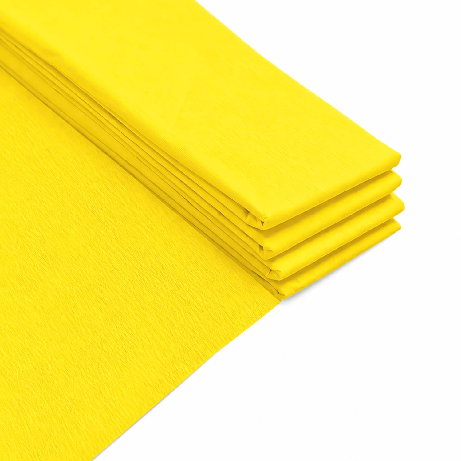 Pack of 10 Yellow Crepe Paper Sheets 50cm x 2m 17GSM 35% Stretch Craft Paper โ image 1