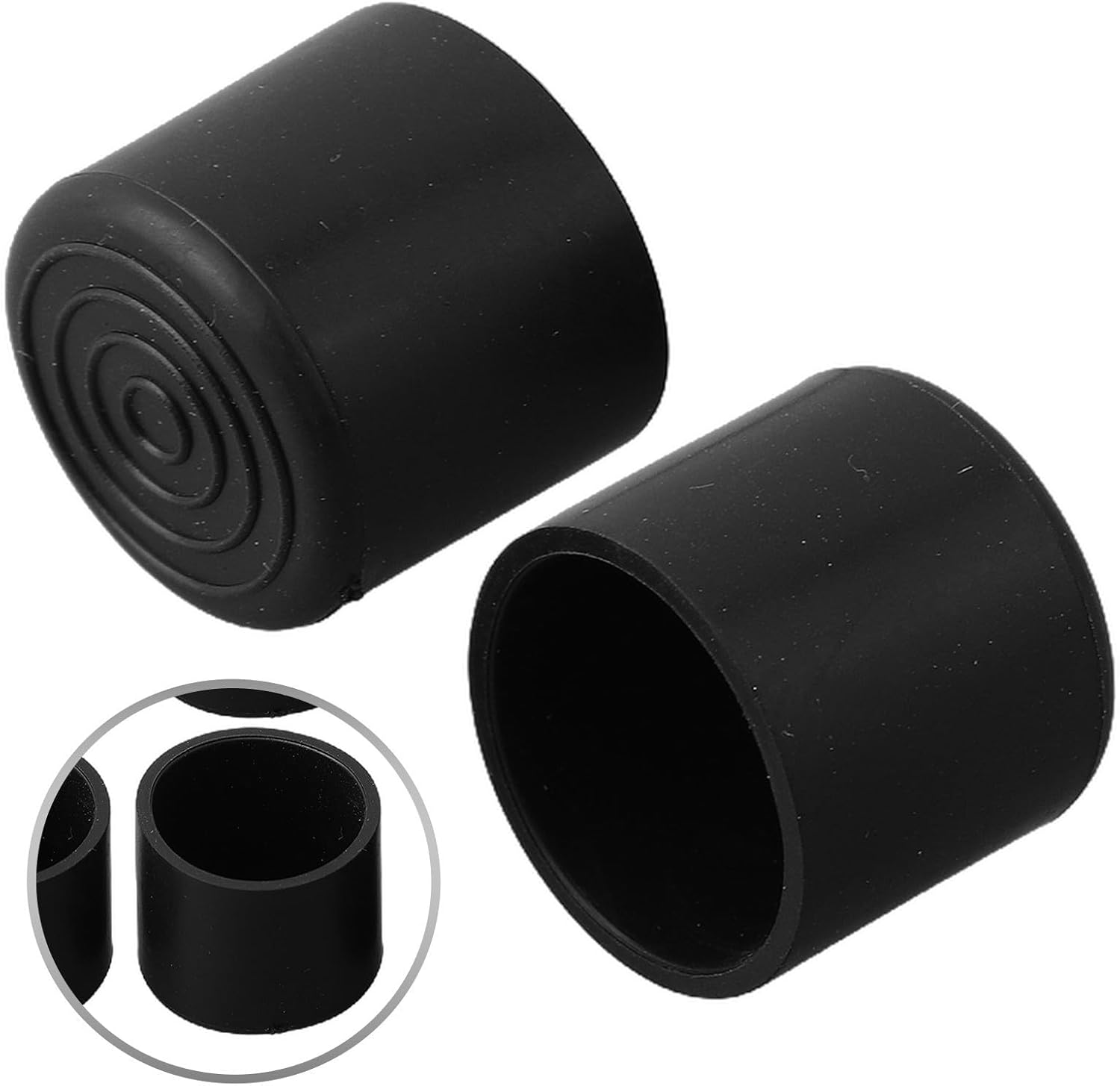 20pcs Round PVC Chair Leg 10-28mm Black Rubber Ferrules Floor Protectors Anti Scratch Non Slip Noise Reducers for Home Office Furniture(22mm)