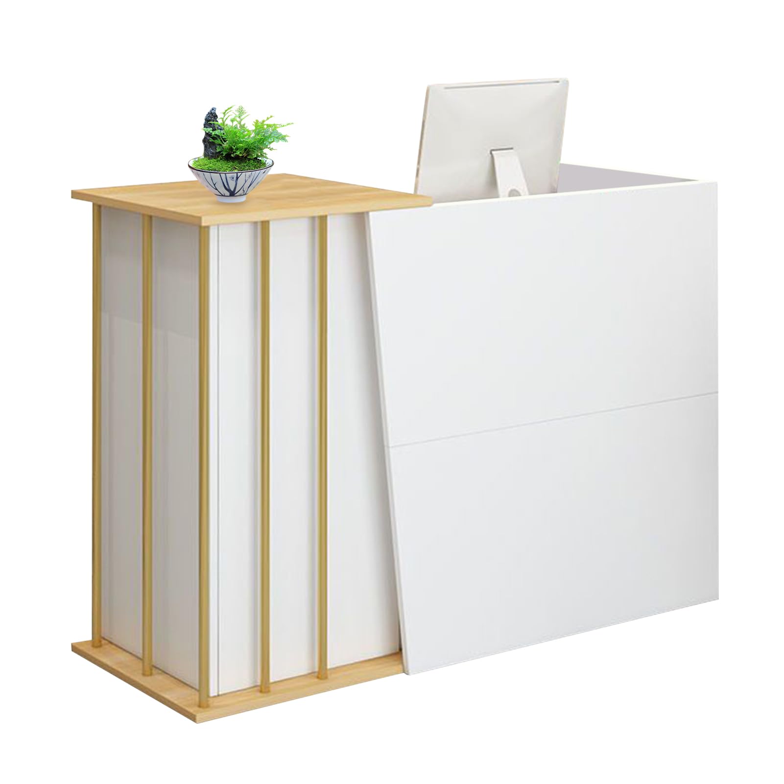 GAOXIAO Reception Estetica ad Angolo Banco Cassa, Bancone Negozio, Bancone Reception per Casse e Vendita al Dettaglio, Banco di Accoglienza per Office Boutique Spa Negozi C 120 cm