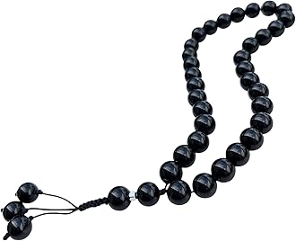 Handmade Misbaha Tasbih – 33 Natural Stone Islamic Prayer Beads for Dhikr & Tasbeeh – Ideal Ramadan & Eid Gift for Men & Women (Black Onyx)