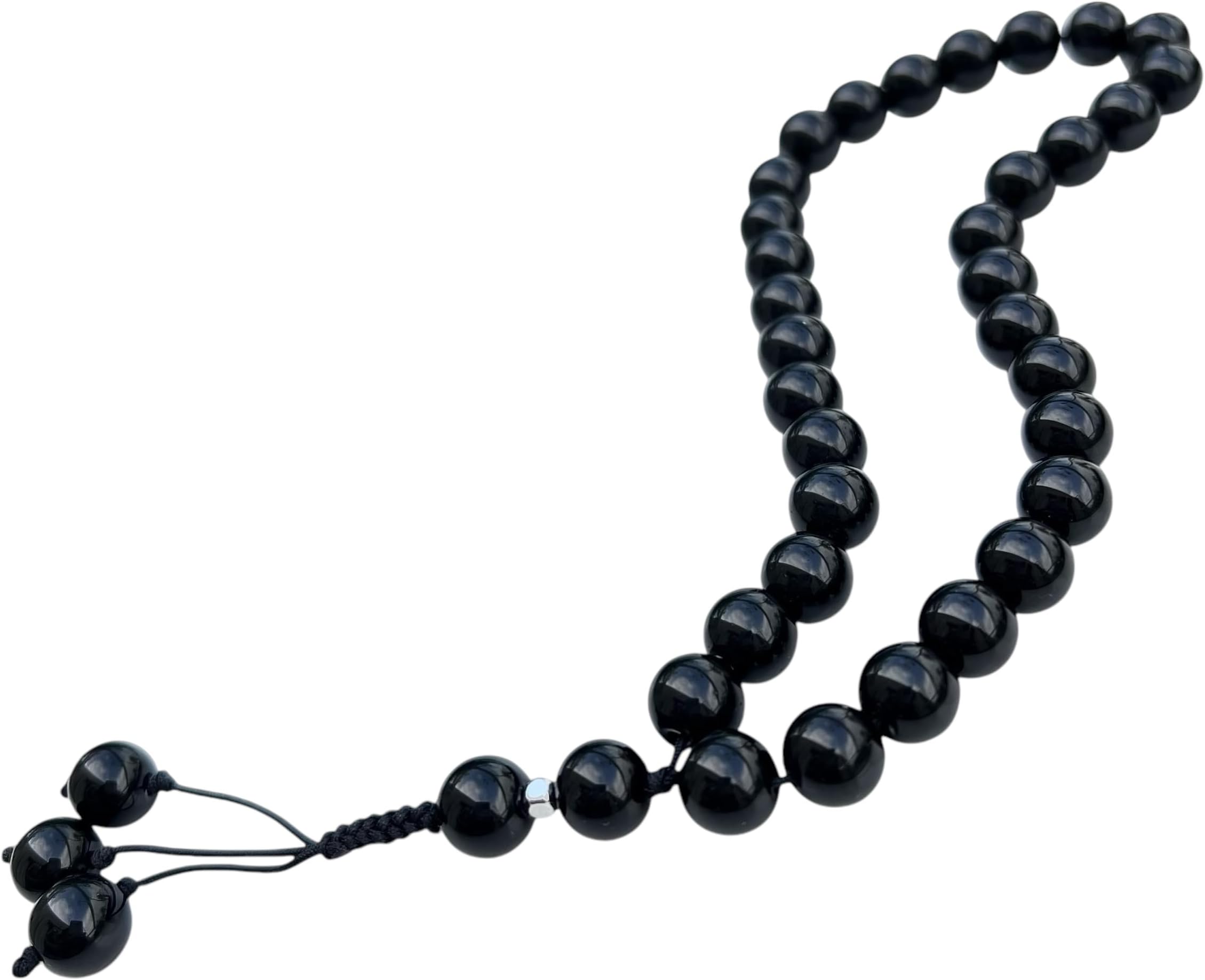 Handmade Misbaha Tasbih – 33 Natural Stone Islamic Prayer Beads for Dhikr & Tasbeeh – Ideal Ramadan & Eid Gift for Men & Women (Black Onyx)